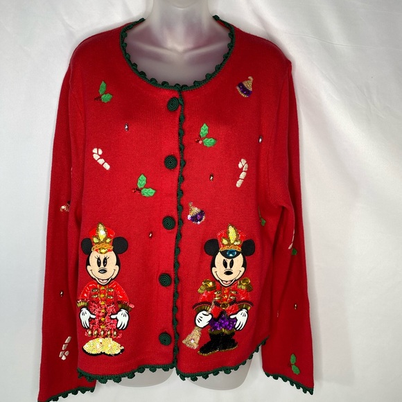 Disney Sweaters - Disney Mickey Minnie Christmas sweater cardigan